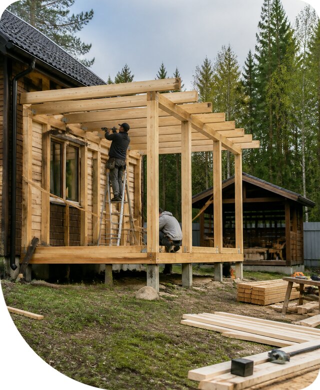 Строительство пристроек и построек на участке в Клине